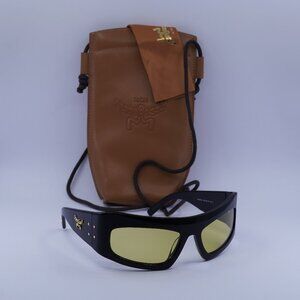 MCM MW0001 01E Shield Sunglasses – Shiny Black/Brown
